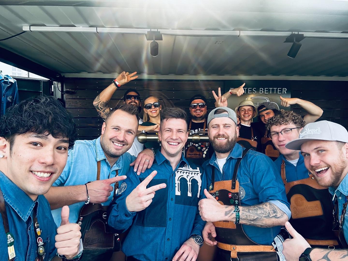 The beer makes people smile!