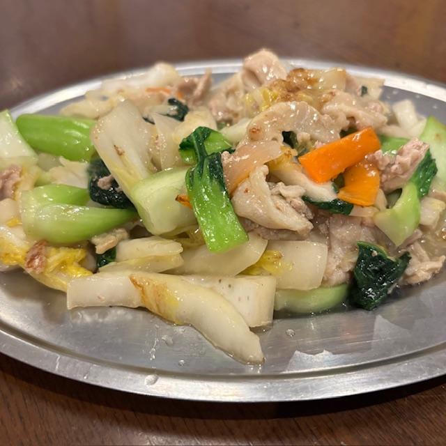 豚バラ白菜塩炒め（八宝菜風）　
